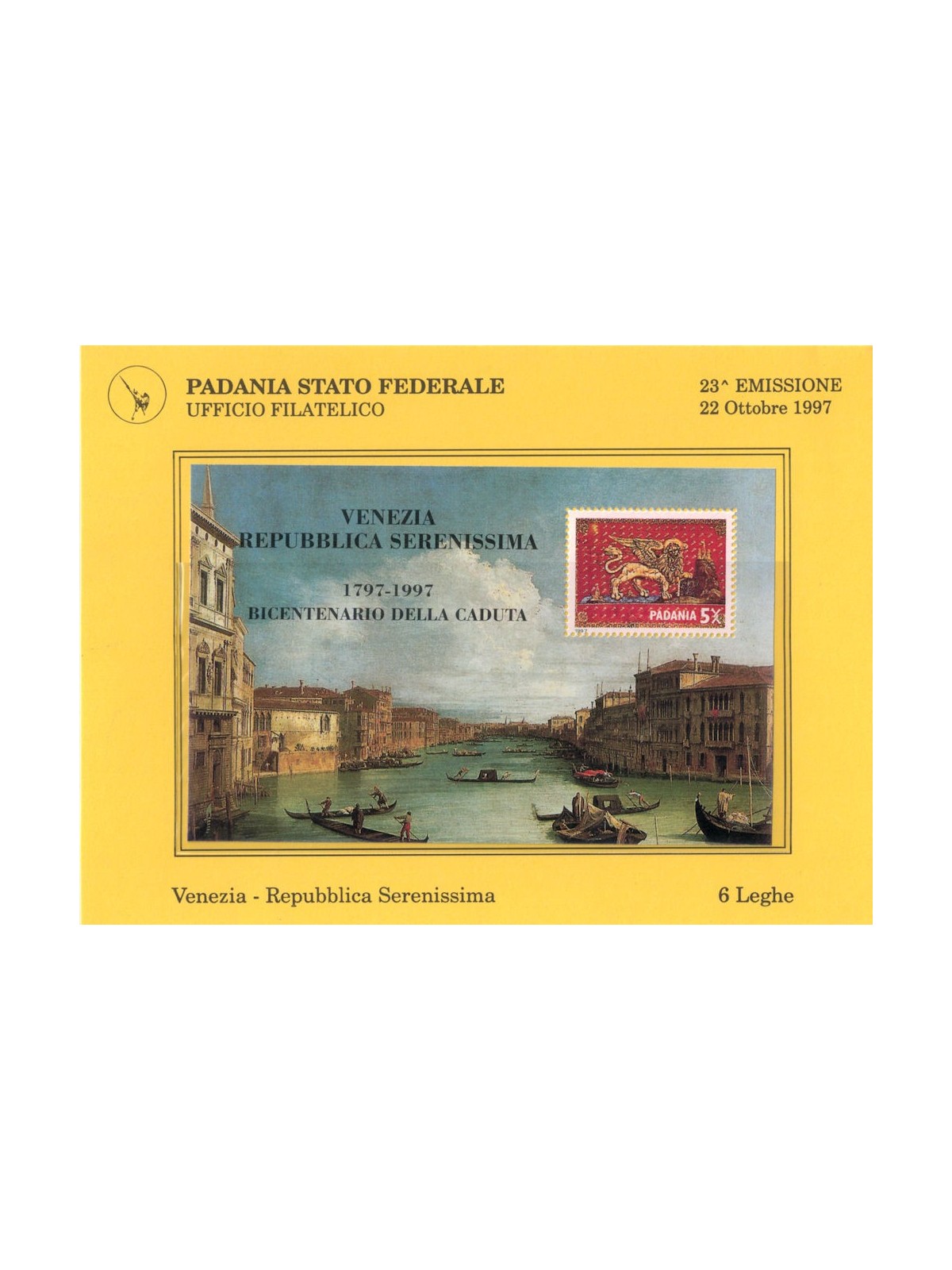 PADANIA FEDERAL STATE 1997 Venice Serenissima Republic s/s MNH**