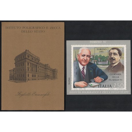ITALY 1991 Philately Day, commemorative sheet MNH**