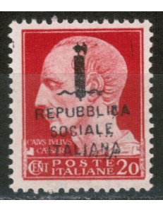 ITALY RSI 1944 Imperial 20c carmine pink MNH**