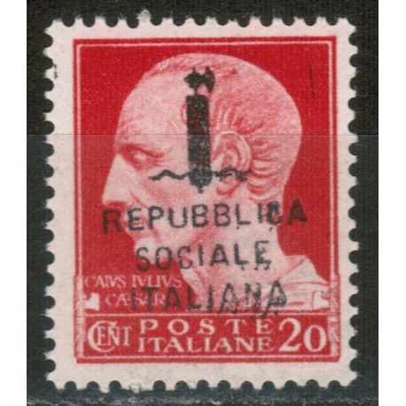 ITALY RSI 1944 Imperial 20c carmine pink MNH**