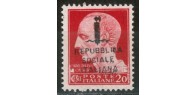 ITALY RSI 1944 Imperial 20c carmine pink MNH**