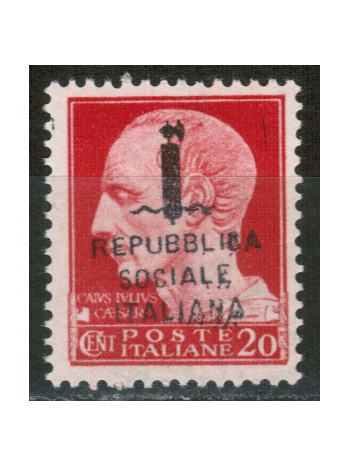 ITALY RSI 1944 Imperial 20c carmine pink MNH**