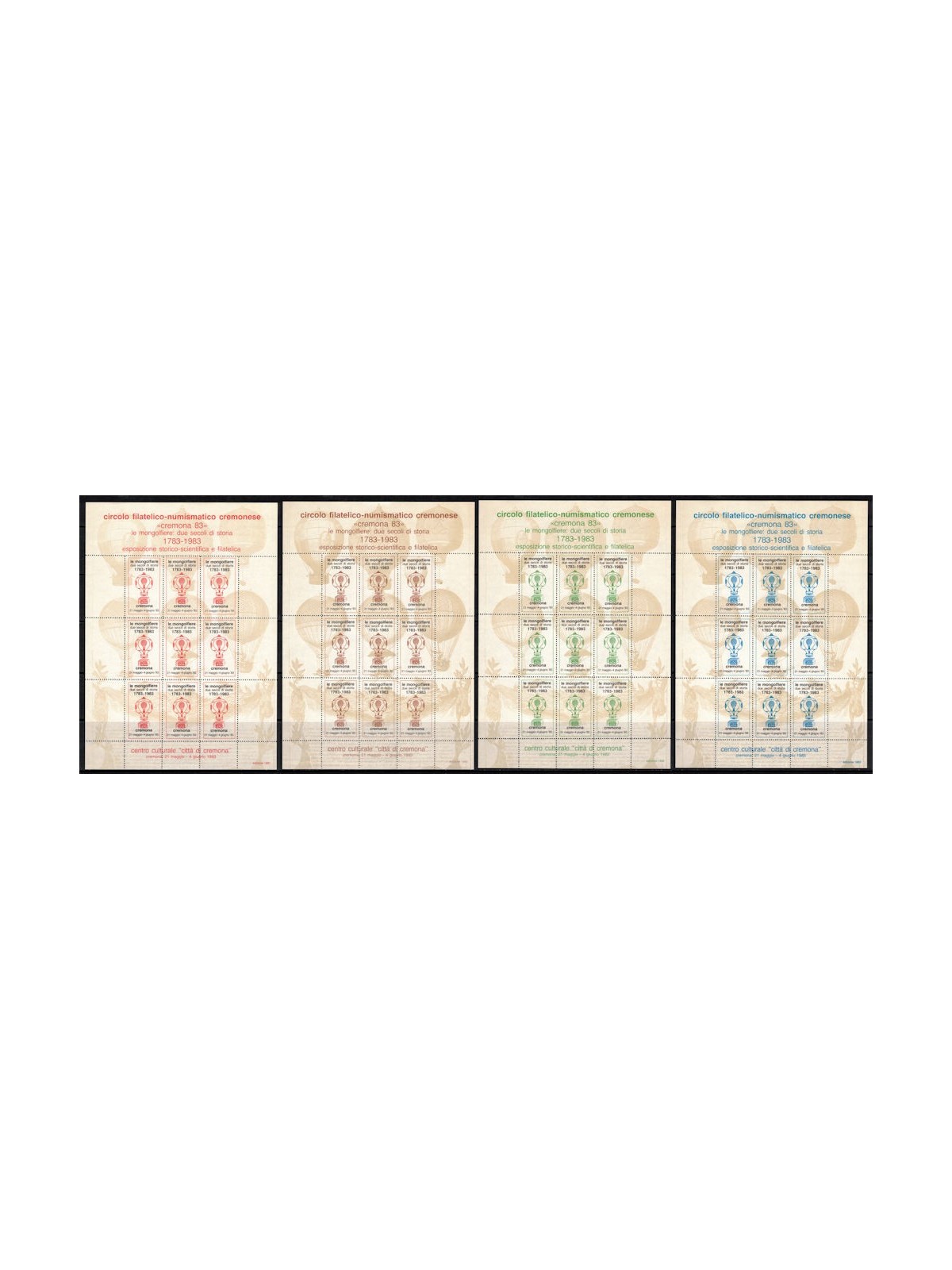ITALY 1983 Hot Air Balloons, two centuries of history 4 m/s MNH**