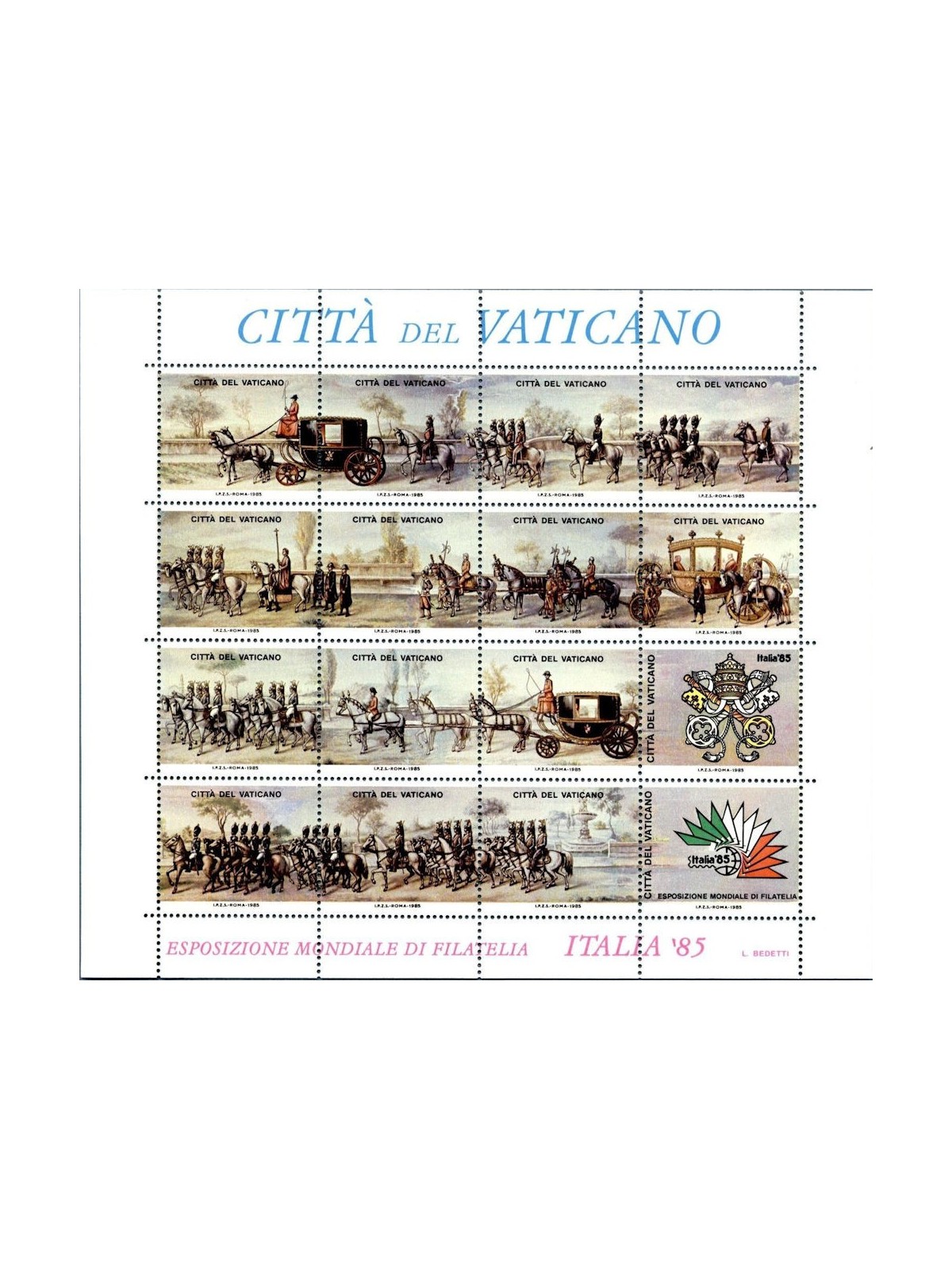 VATICANO 1985 Esposizione di Filatelia (foglietto erinnofilo) MNH**