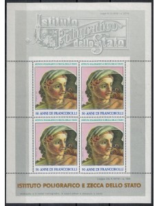 ITALIA 1978 IPZS 50 anni di francobolli, foglietto erinnofilo MNH**