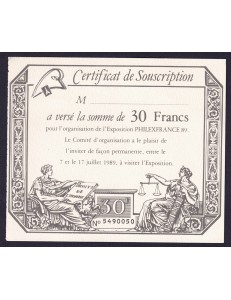 FRANCIA 1989 Biglietto d'ingresso per Philexfrance 89