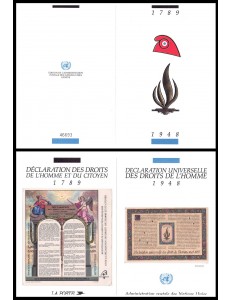 FRANCE + UN 1989 Human Rights (Folder Philexfrance 89)