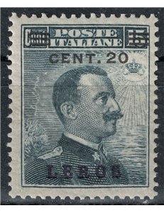 EGEO LERO 1916 20c su 15c grigio nero MNH**