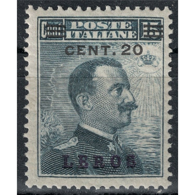 EGEO LERO 1916 20c su 15c grigio nero MNH**