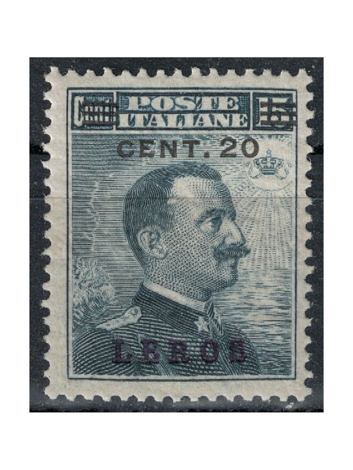 EGEO LERO 1916 20c su 15c grigio nero MNH**