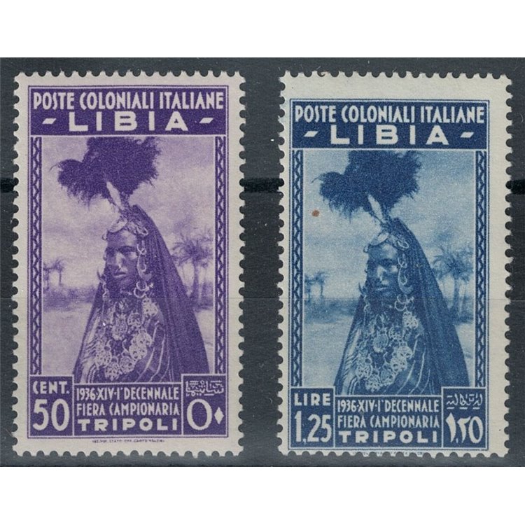 TRIPOLITANIA 1936 10ª Fiera di Tripoli 2v MNH**