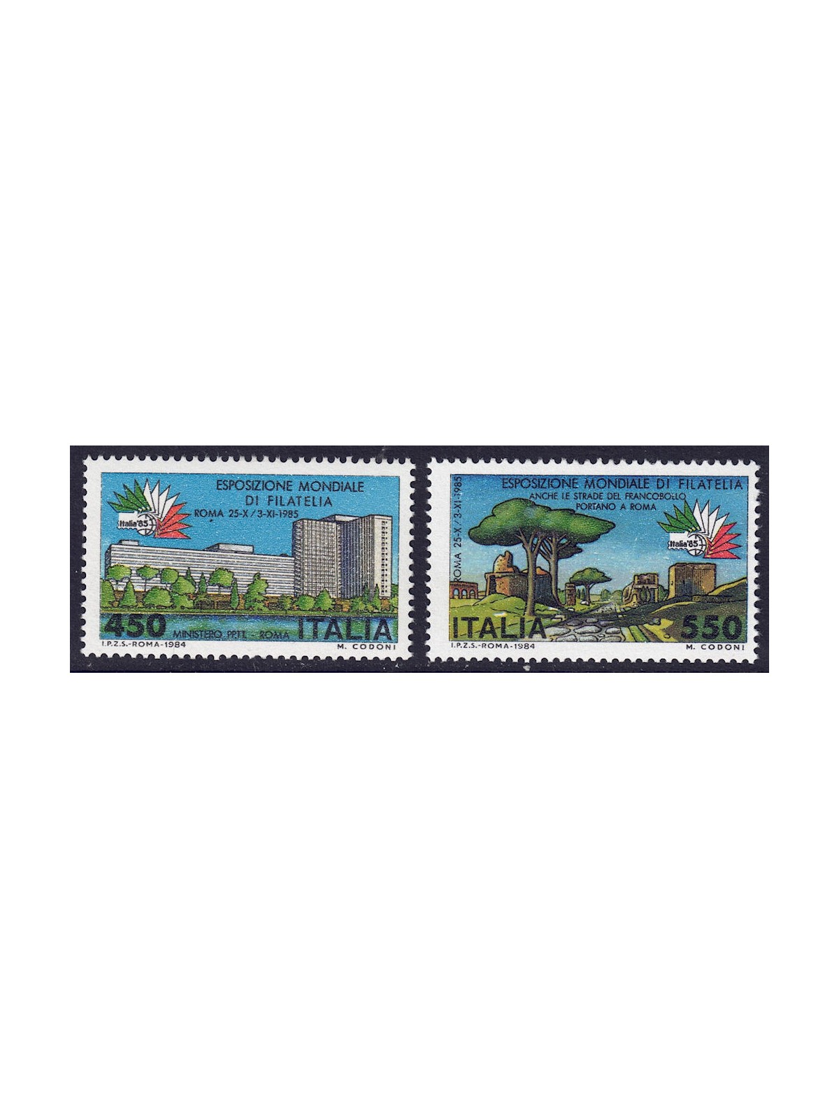 ITALIA 1984 Esposizione di filatelia 2v MNH**