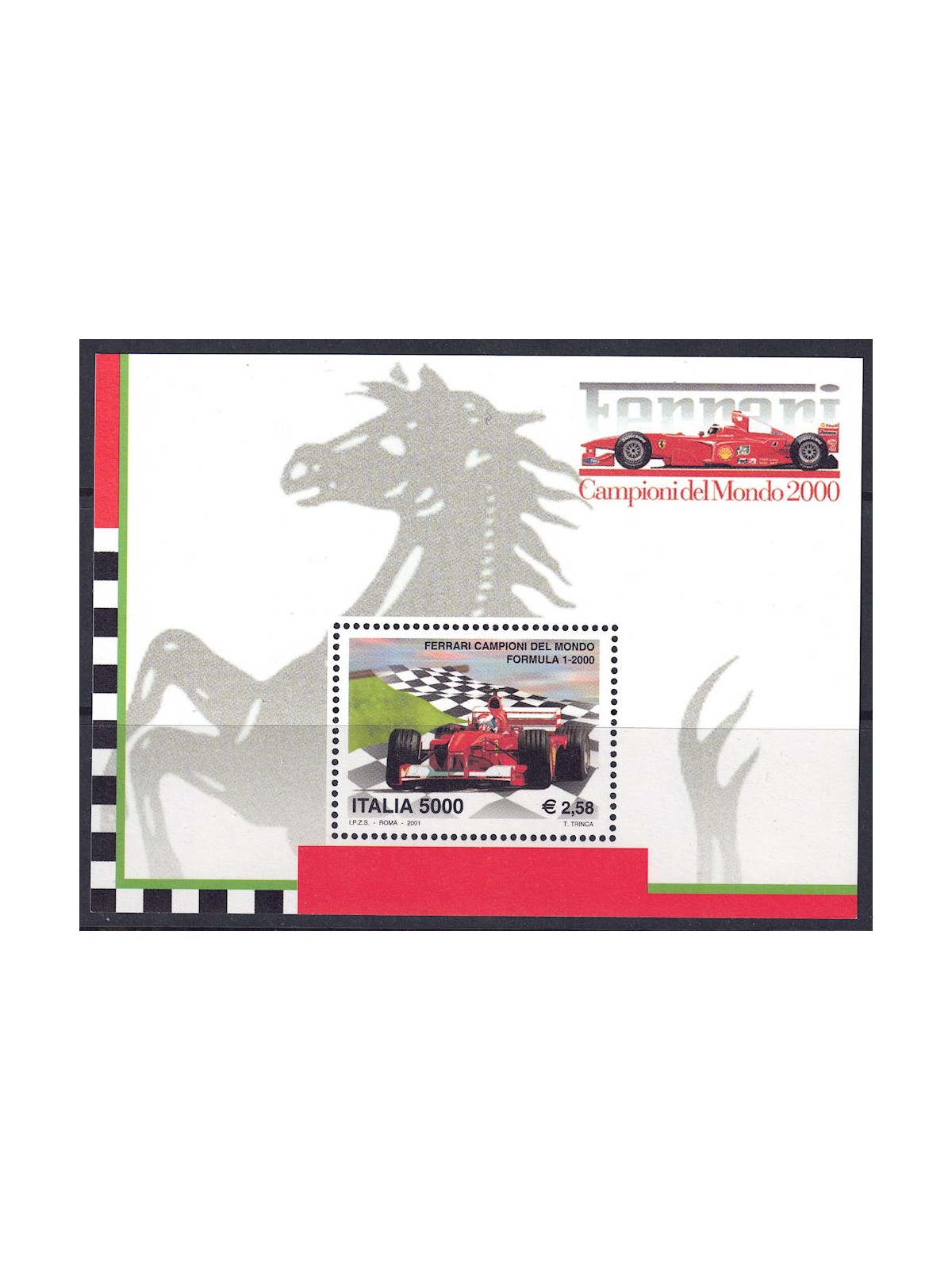 ITALIA 2001 Ferrari campione del mondo BF MNH**