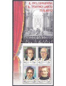 ITALIA 2001 Il melodramma e il teatro lirico italiano BF MNH**