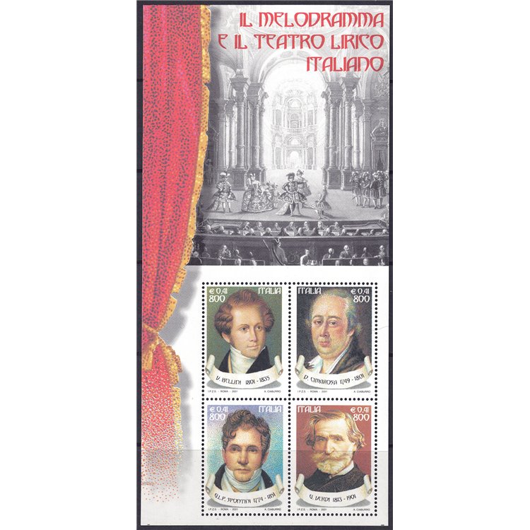 ITALY 2001 Italian melodrama and opera s/s MNH**