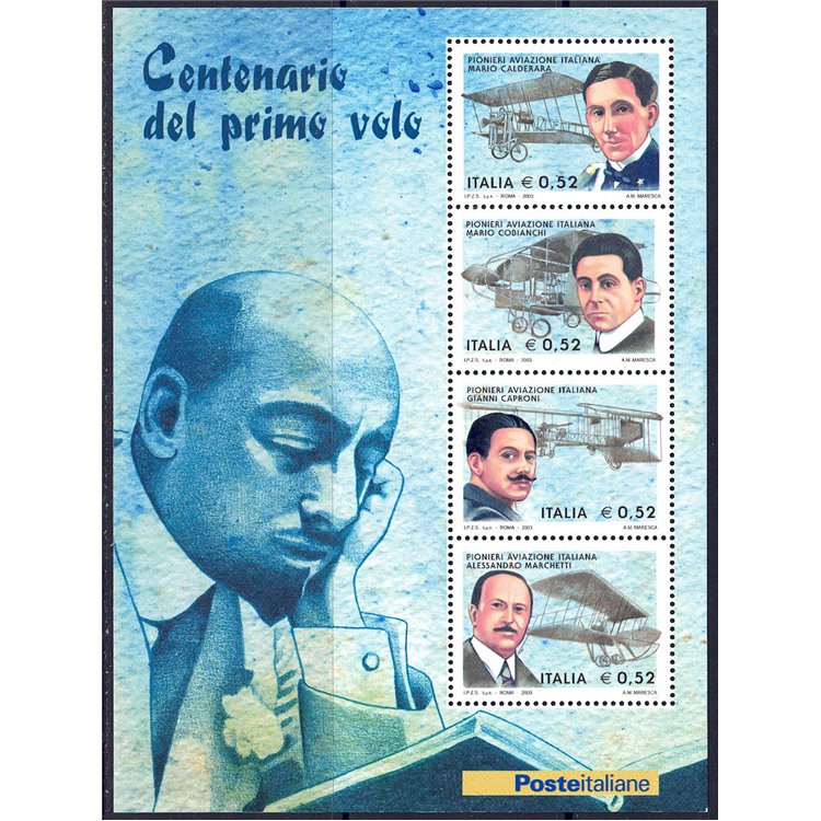 ITALIA 2003 Pionieri dell'aviazione BF MNH**