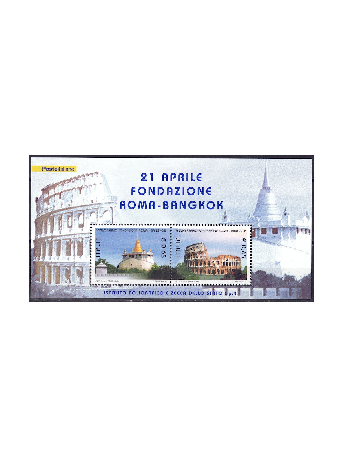 ITALY 2004 Rome and Bangkok Foundation s/s MNH**