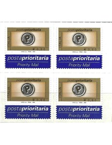 ITALIA 2004 Posta prioritaria € 0,80 A in quartina MNH**