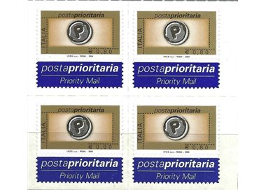 ITALY 2004 Priority Mail € 0.80 A in quartina MNH**