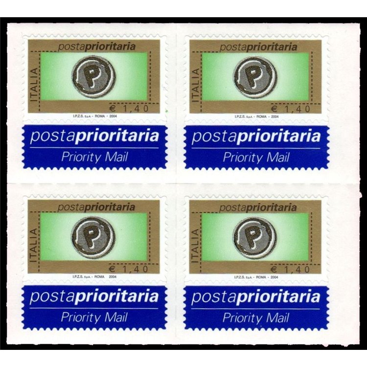 ITALY 2004 Priority Mail € 1.40 (A) in quartina MNH**