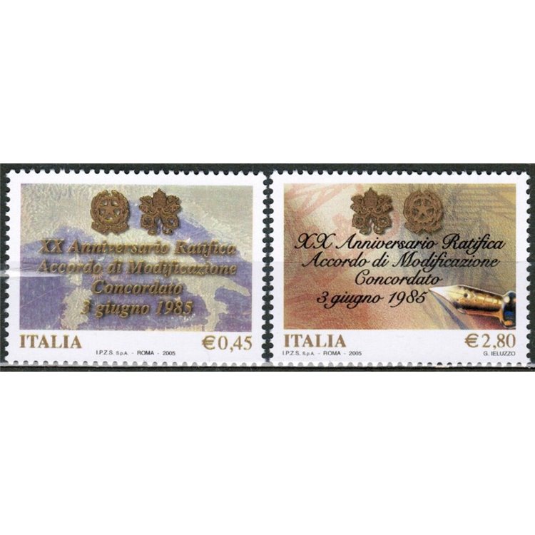 ITALIA 2005 Concordato tra Santa Sede e Italia 2v MNH**