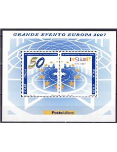 ITALIA 2007 Trattati di Roma BF MNH**