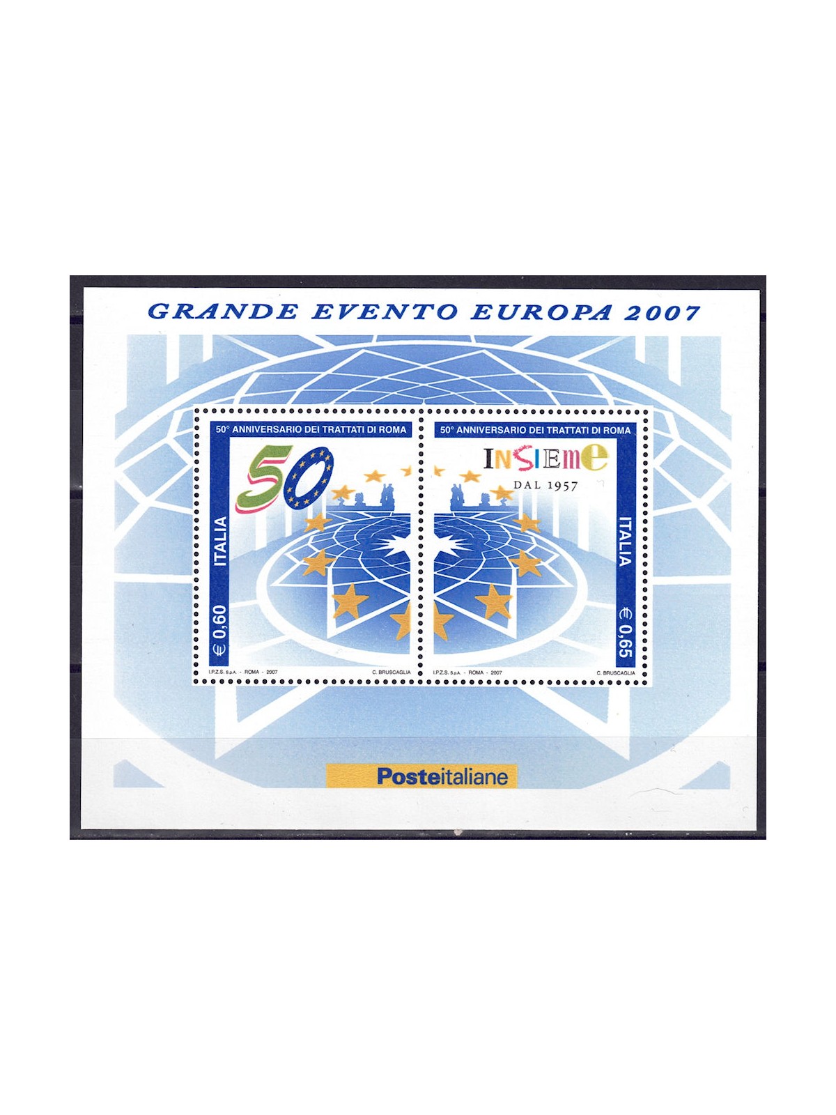 ITALIA 2007 Trattati di Roma BF MNH**