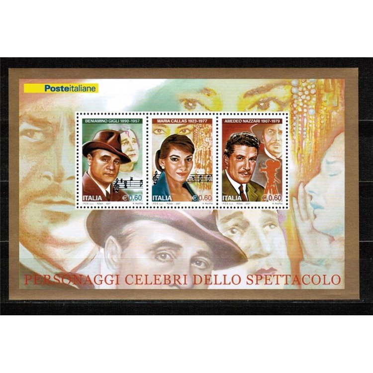ITALIA 2007 Personaggi dello spettacolo BF MNH**