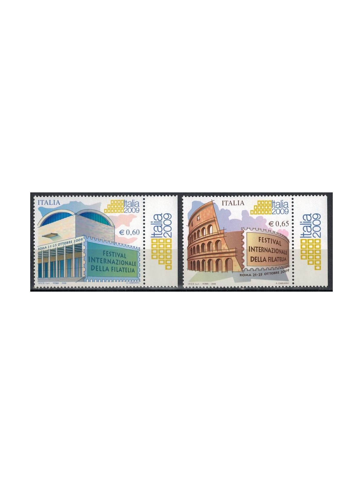 ITALY 2008 International Philatelic Festival 2v MNH**