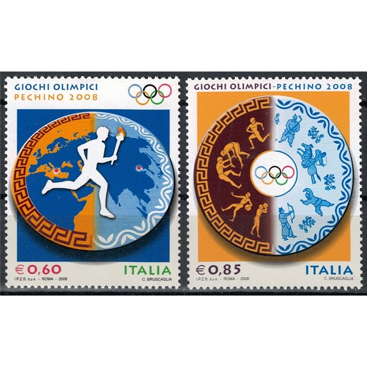 ITALIA 2008 Giochi olimpici 2v MNH**