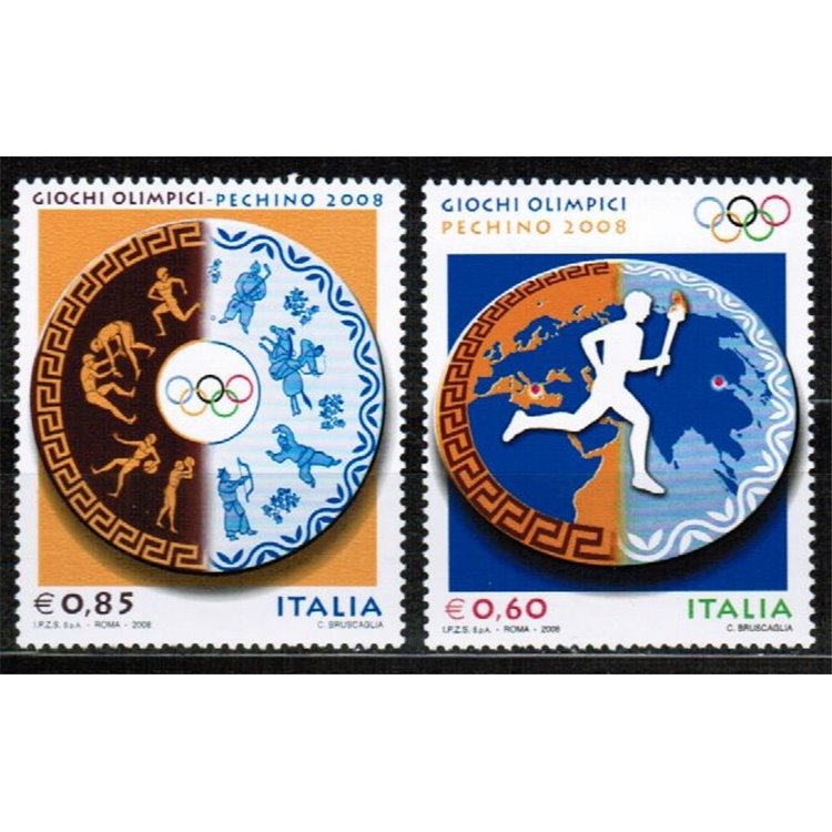 ITALIA 2008 Giochi olimpici 2v MNH**