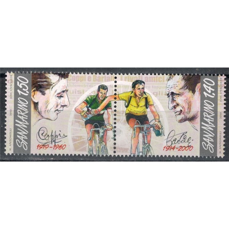 SAN MARINO 2010 Gino Bartali and Fausto Coppi 2v MNH**