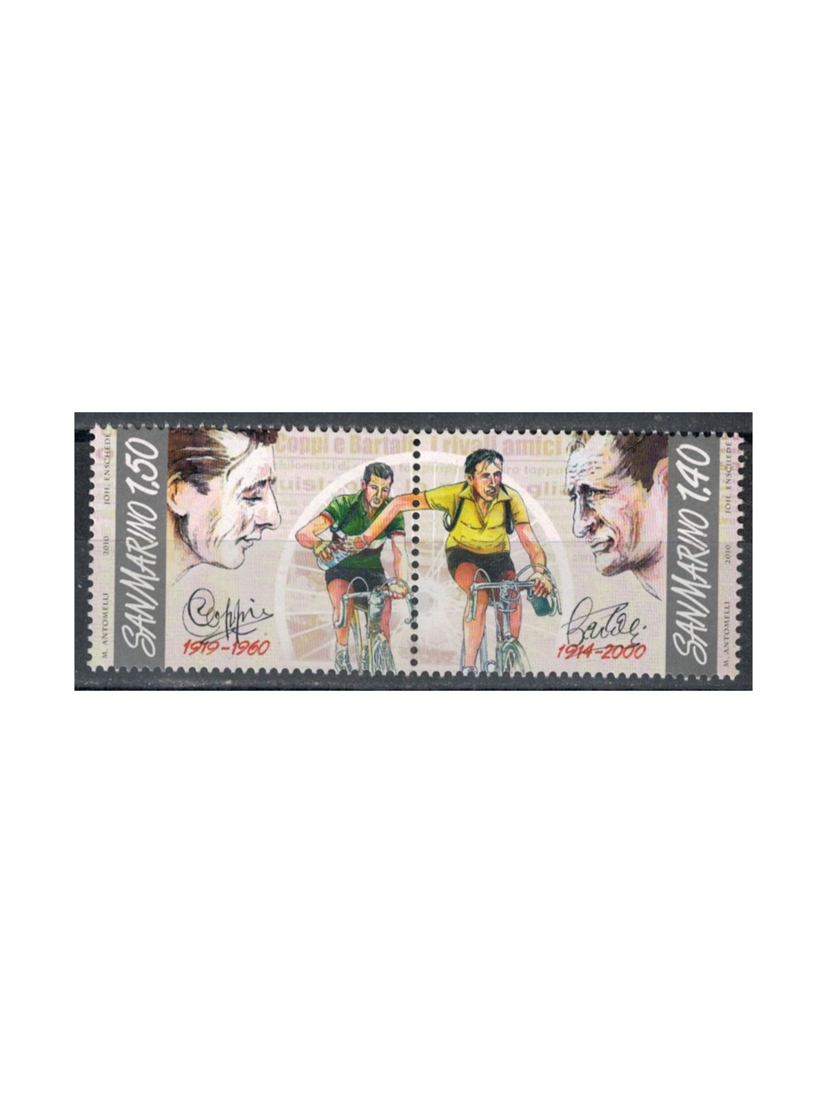 SAN MARINO 2010 Gino Bartali e Fausto Coppi 2v MNH**
