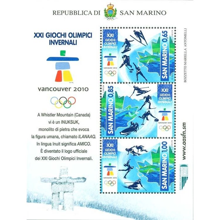 SAN MARINO 2010 Giochi Olimpici Vancouver BF MNH**