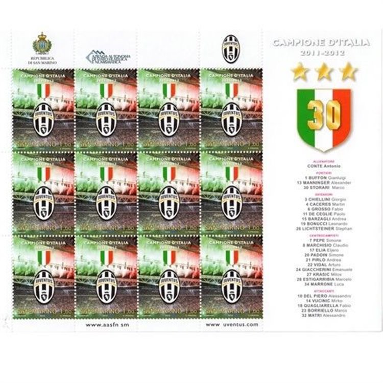 SAN MARINO 2012 Juventus Italian champions m/s MNH**