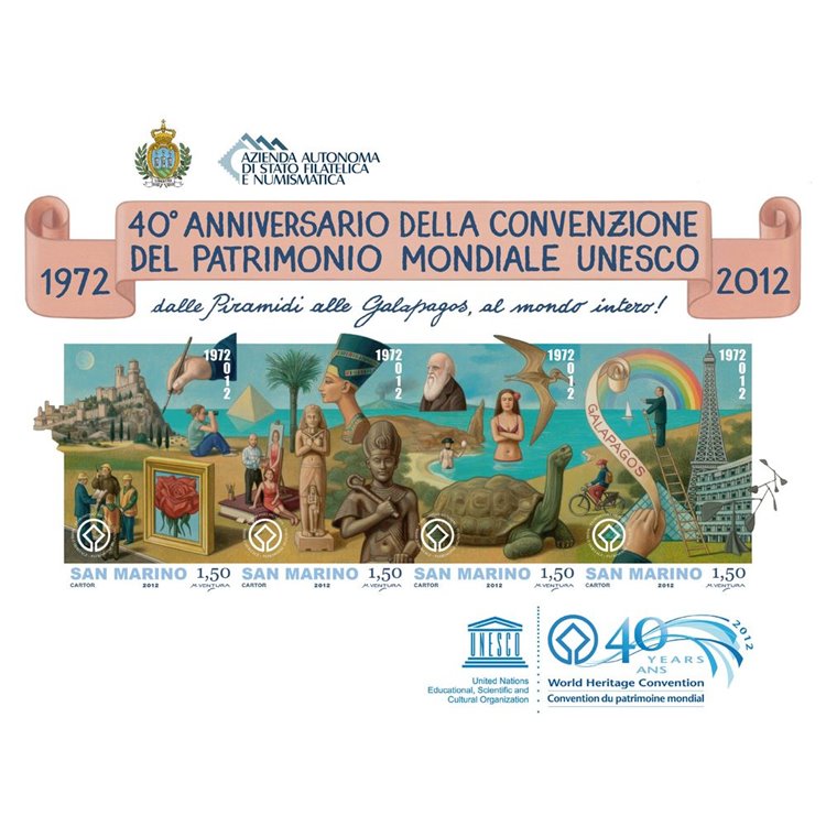 SAN MARINO 2012 Patrimonio mondiale Unesco BF MNH**