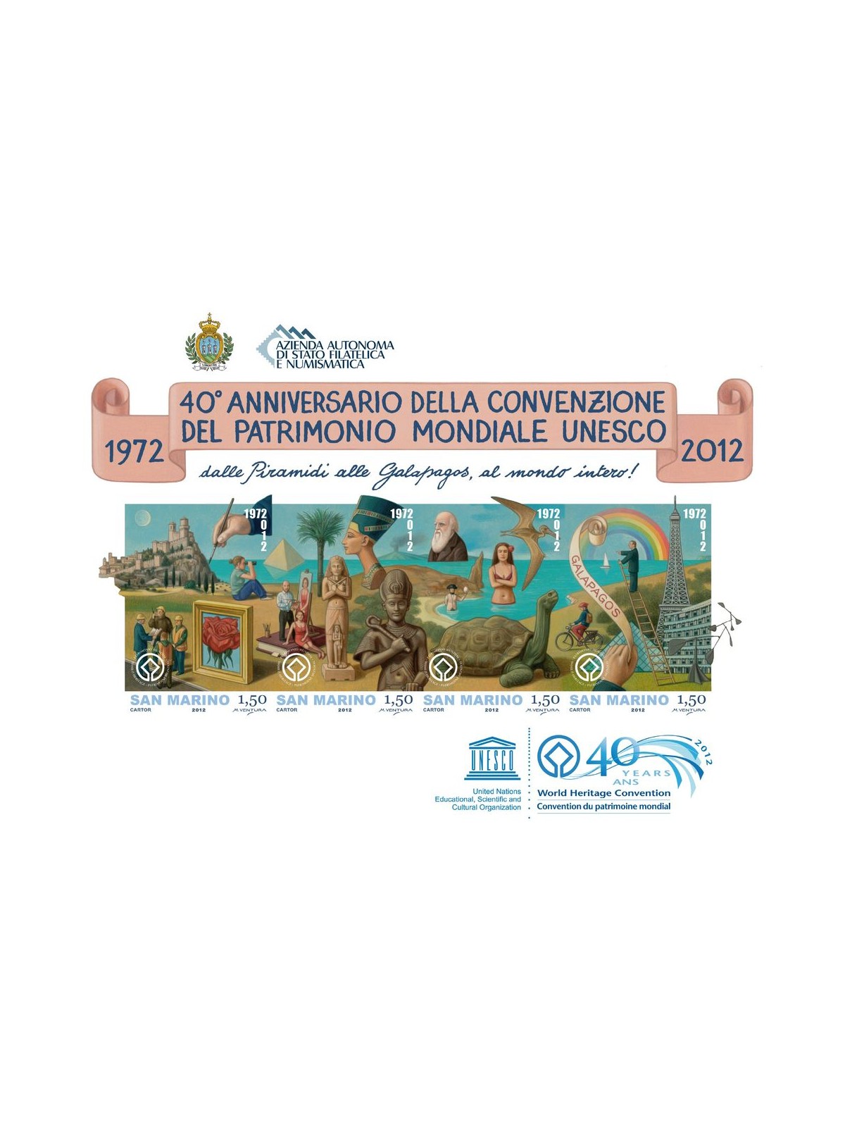 SAN MARINO 2012 UNESCO World Heritage s/s MNH**