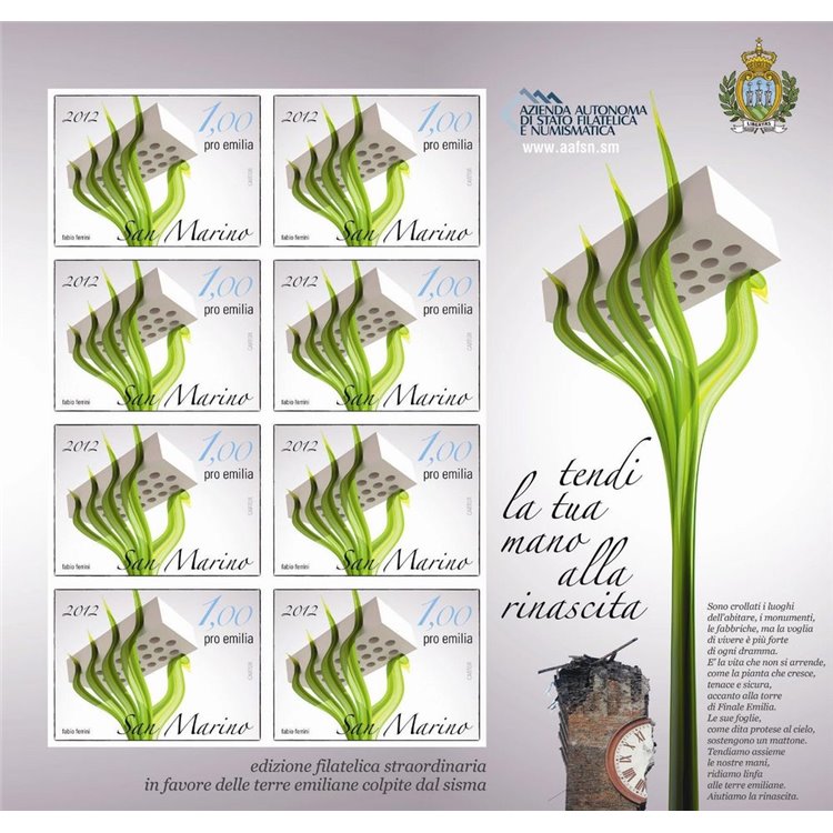 SAN MARINO 2012 Emilia Romagna Earthquake Relief s/s MNH**