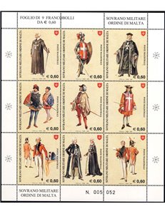 SMOM 2008 Costumes and Uniforms 9v MNH**