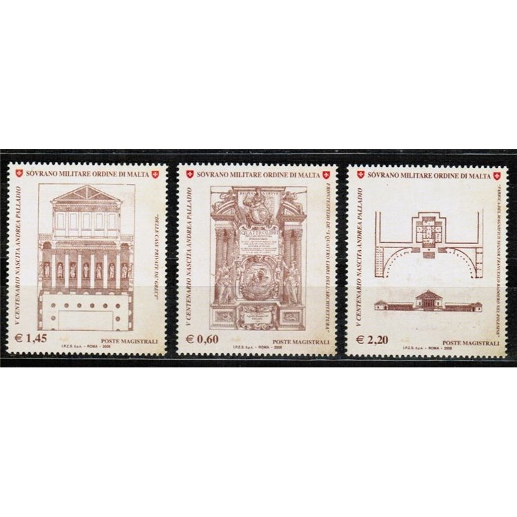 SMOM 2008 Andrea Palladio 3v MNH**