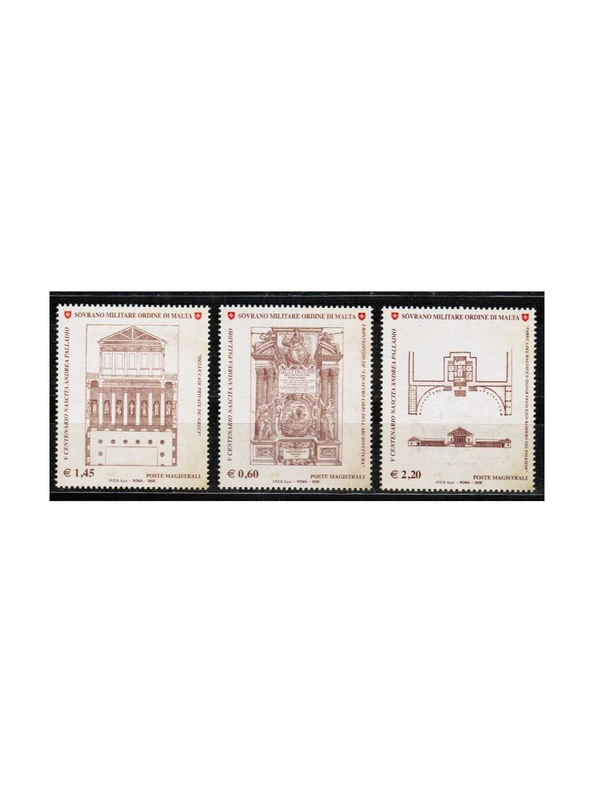 SMOM 2008 Andrea Palladio 3v MNH**