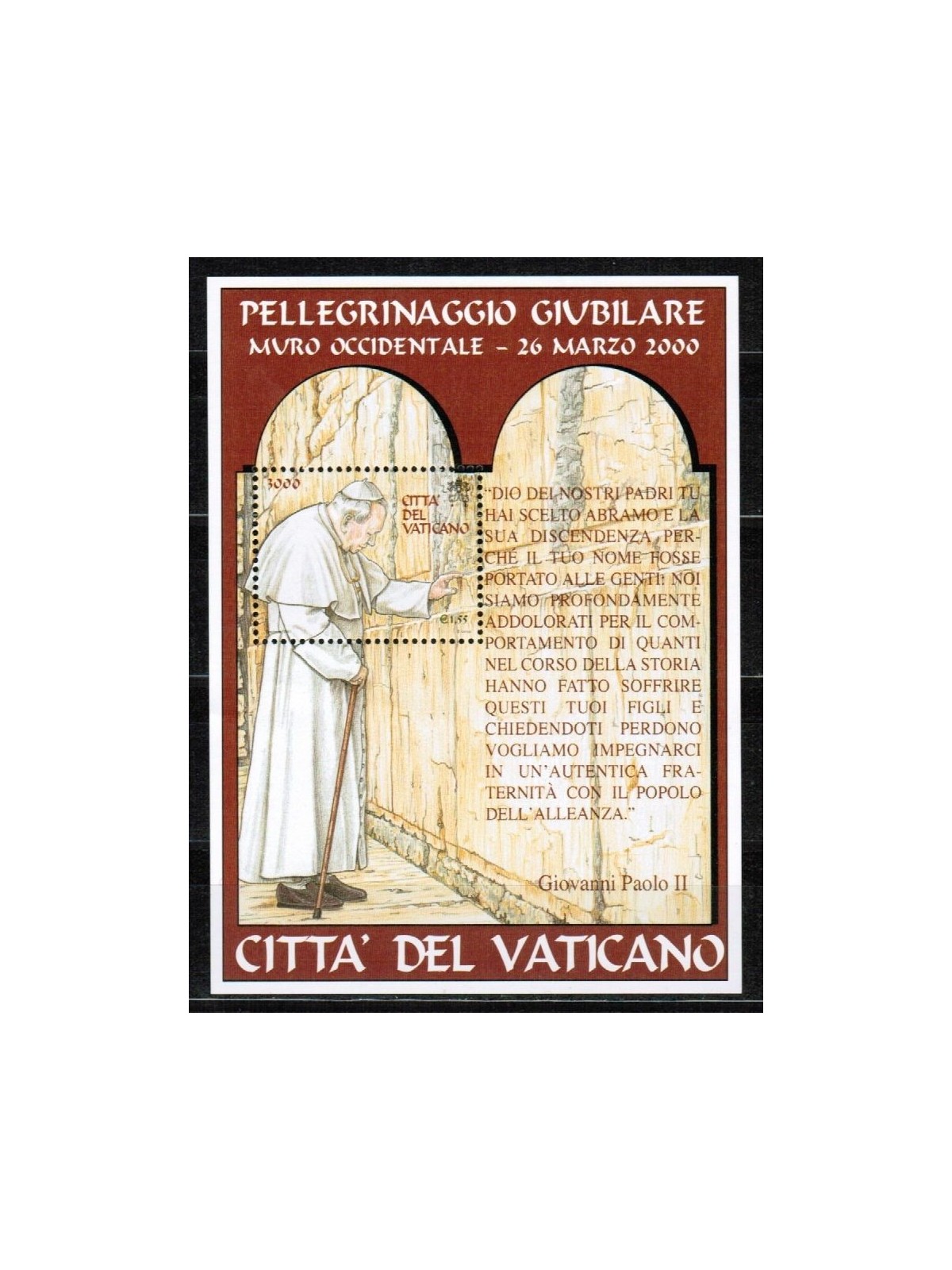 VATICANO 2001 Pellegrinaggi giubilari BF MNH**