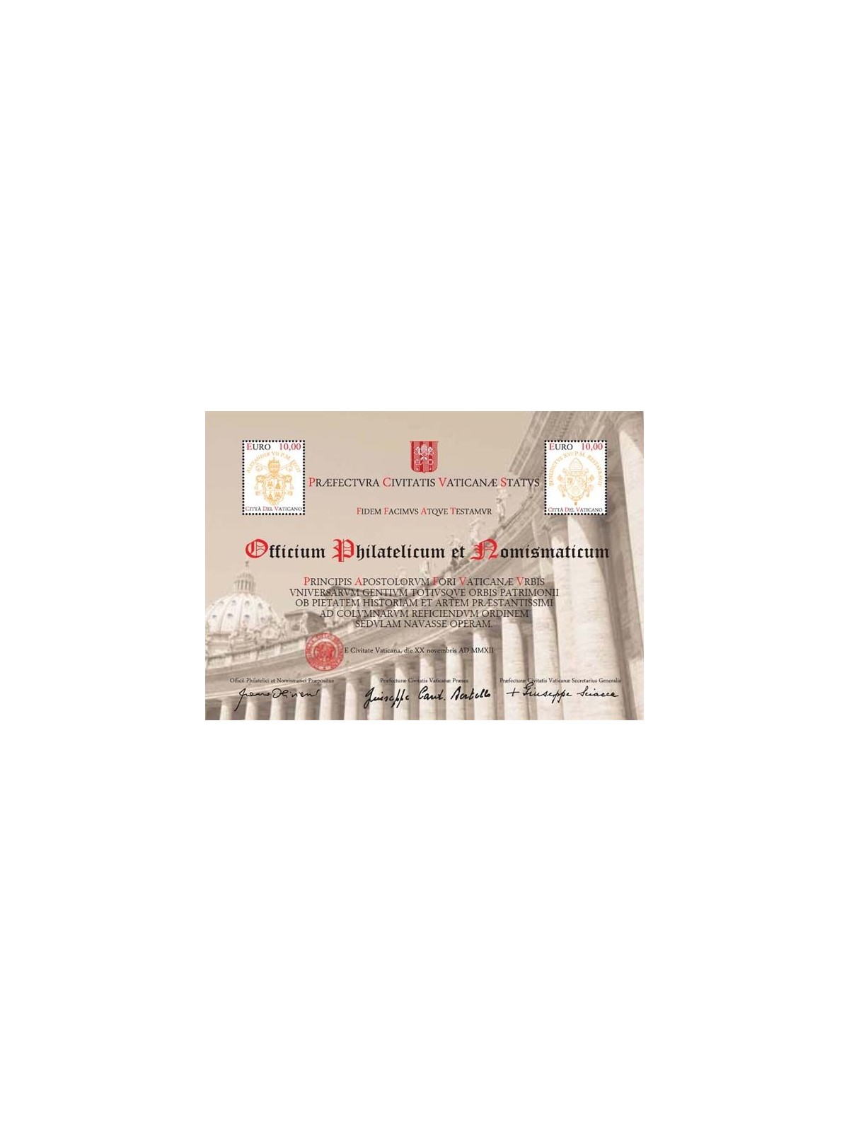 VATICAN 2012 Colonnade of St. Peter's Square s/s MNH**