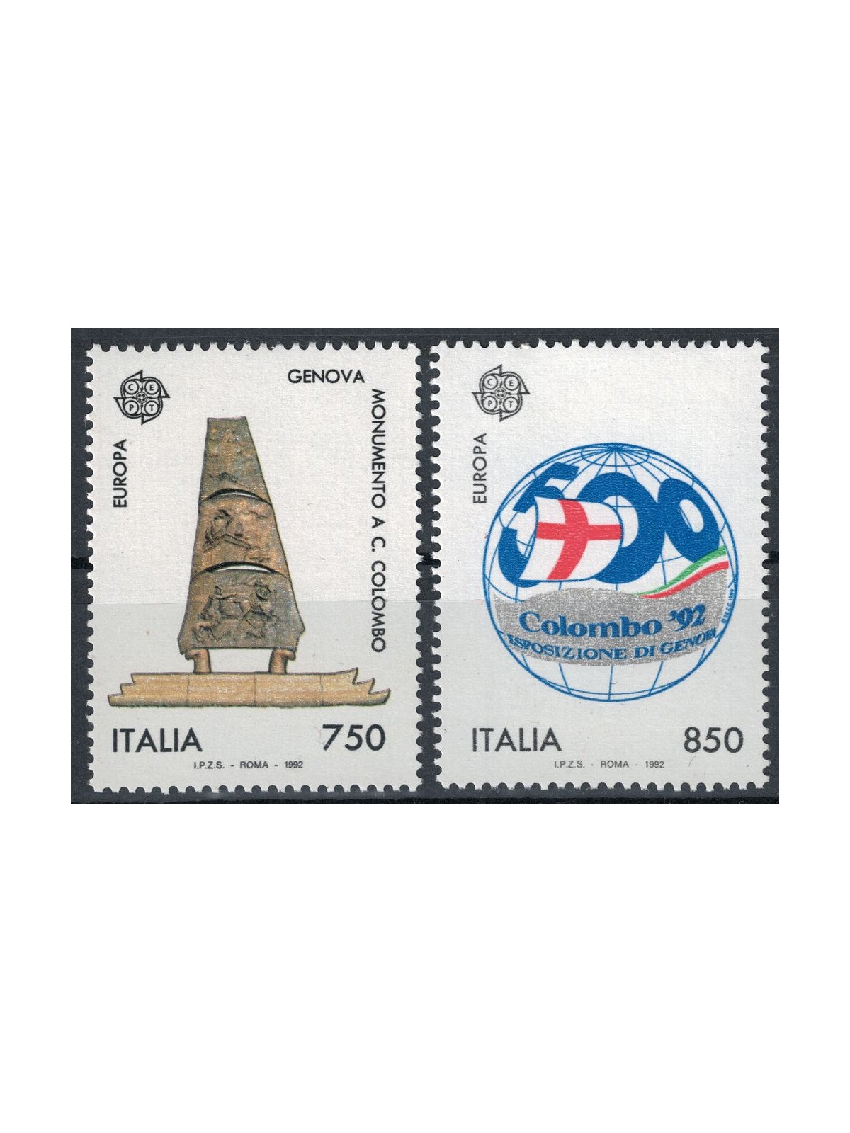 ITALY 1992 Europe 2v MNH**