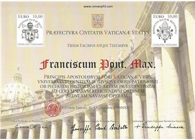 VATICANO 2012 Colonnato di Piazza San Pietro (Franciscum Pont Max) BF MNH**
