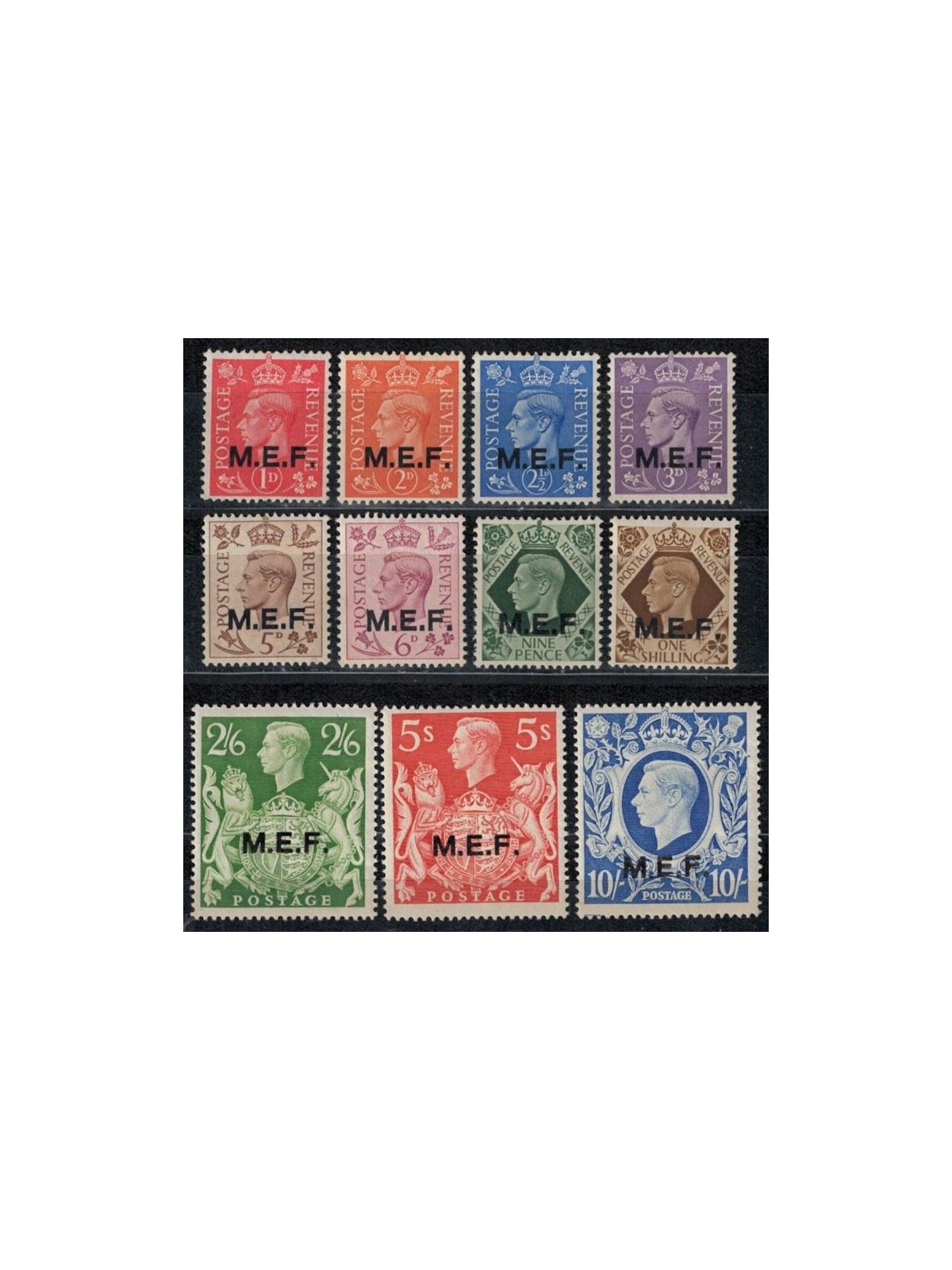 COLONIE (OCC. INGLESE) 1943-47 M.E.F. (Londra) 11v MNH**