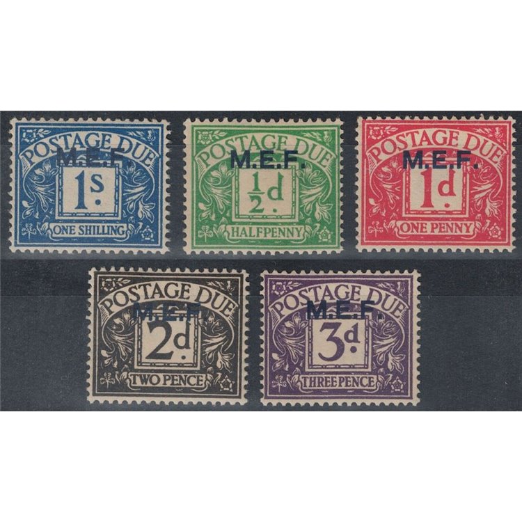 COLONIES (BRITISH OCCUPATION) 1942 Tax Stamp (M.E.F.) 5v MNH**