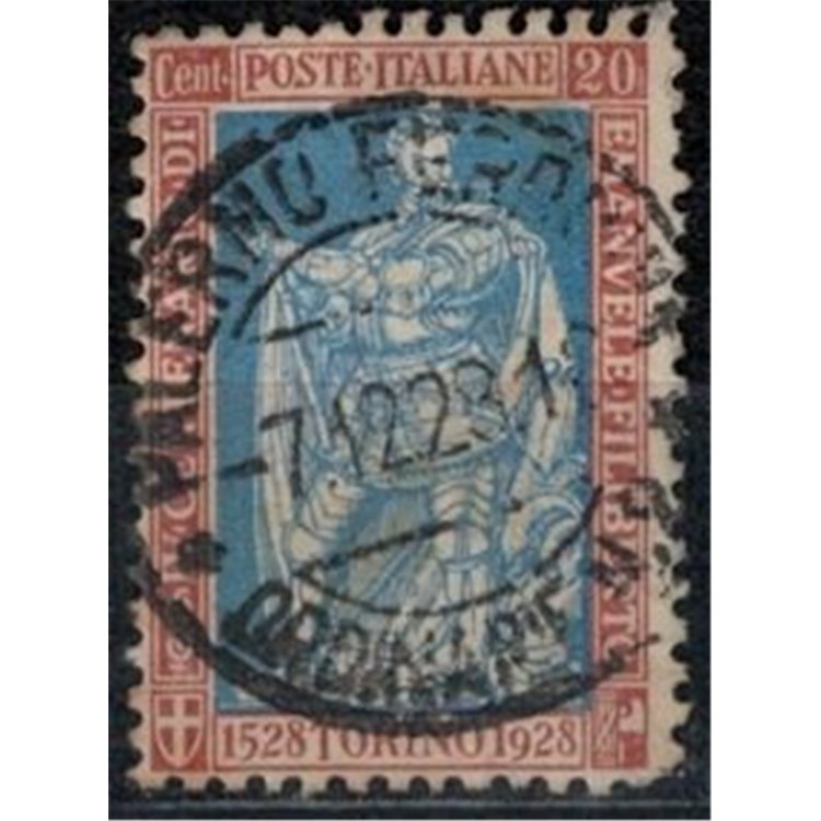 ITALY KINGDOM 1928 Emanuele Filiberto 20c brown dent. 11 used