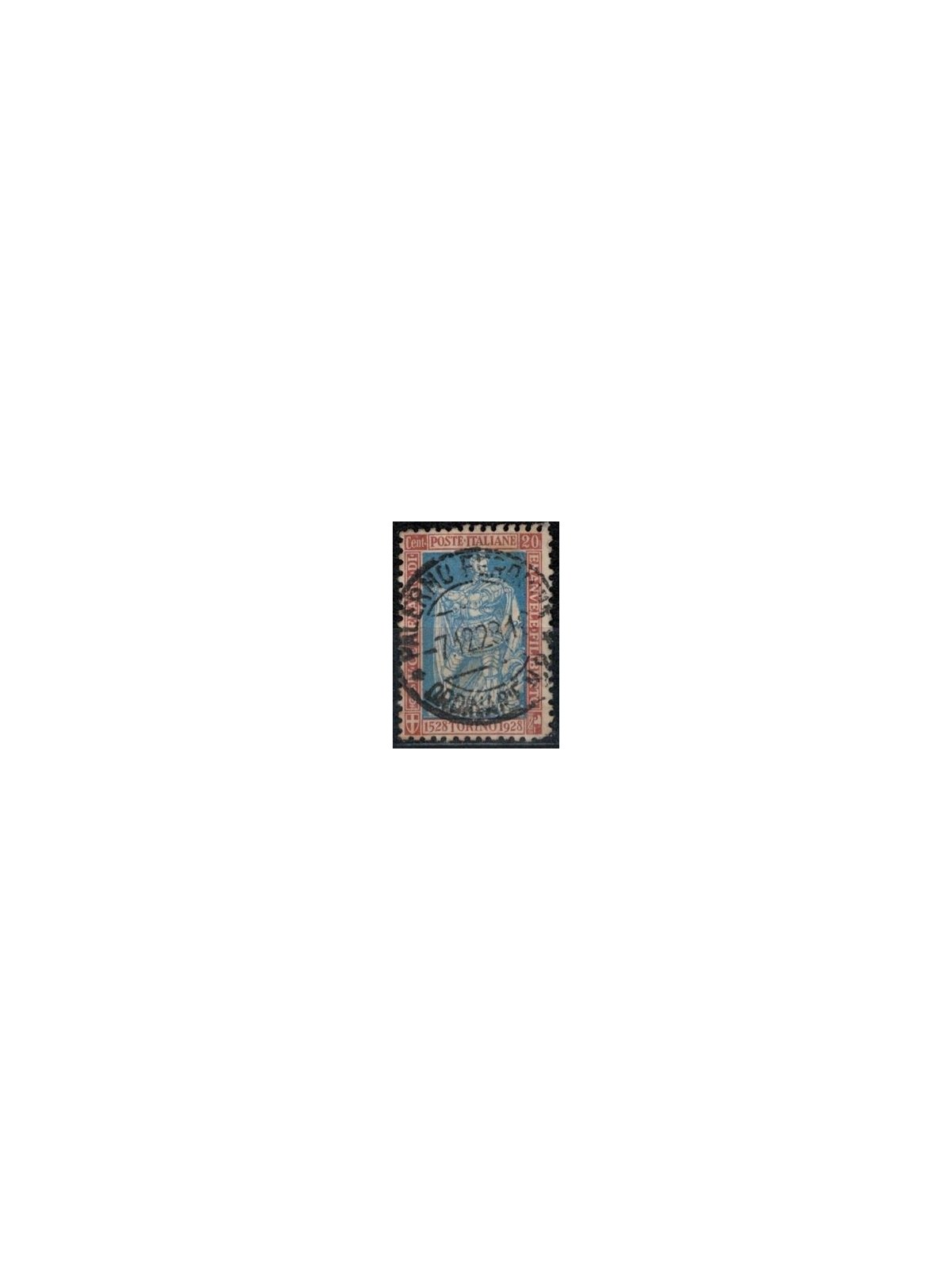 ITALIA REGNO 1928 Emanuele Filiberto 20c bruno dent. 11 us