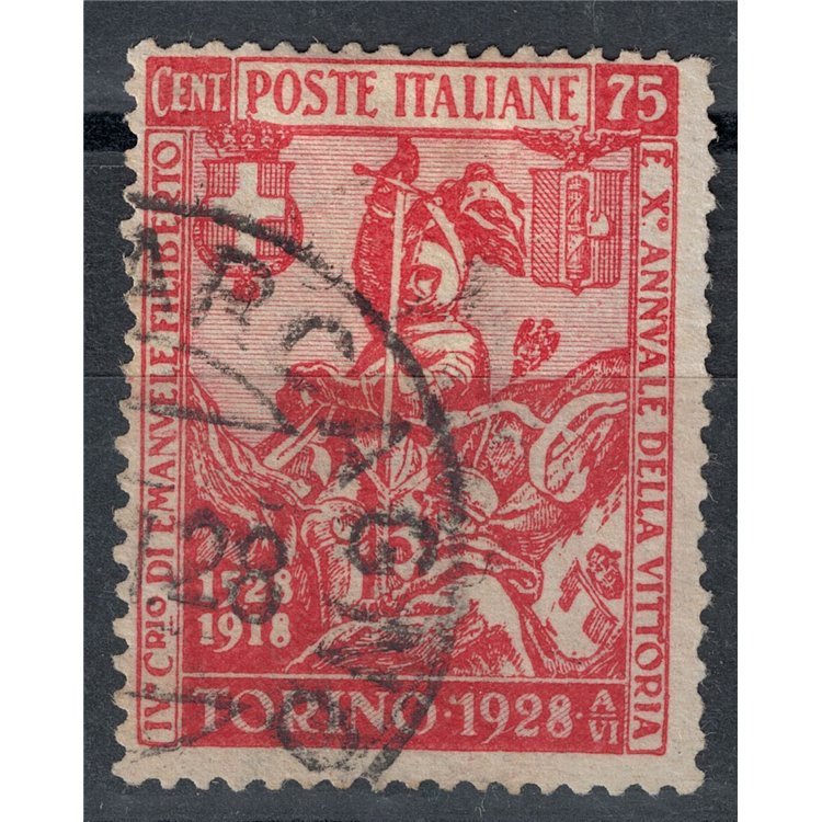 ITALIA REGNO 1928 Emanuele Filiberto 75c us